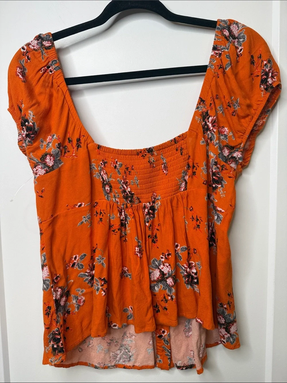 Free People Close to You‎ Floral Puff-Sleeve Top - Medium
